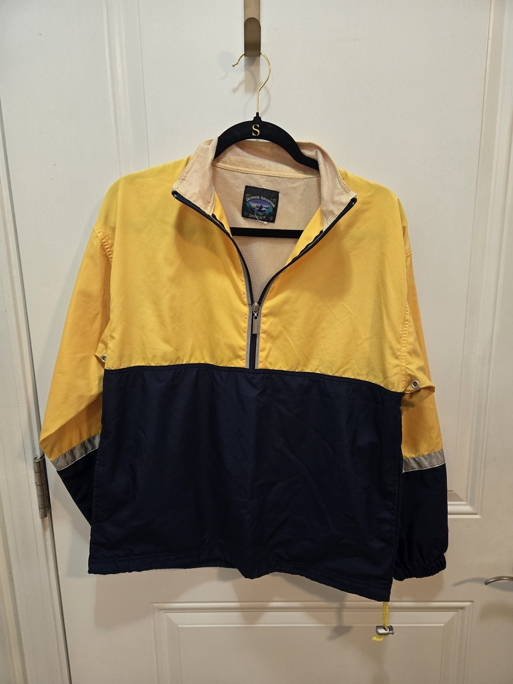 Vintage Danskin Outdoor Adventure Color Block Windbreaker Jacket Yellow Navy S